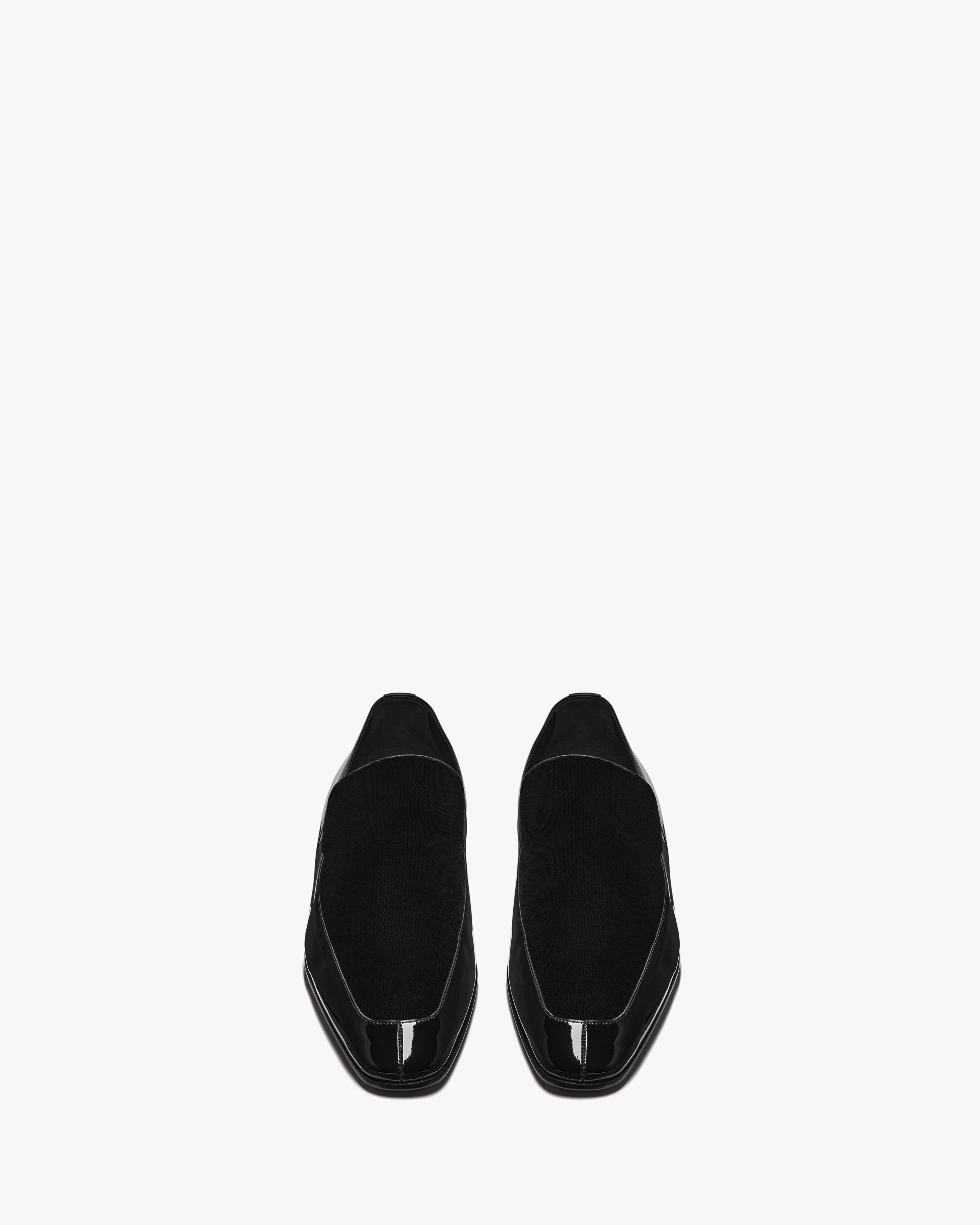 GABRIEL loafers in patent leather and velvet