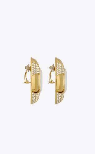 saharienne earrings in metal and rhinestones