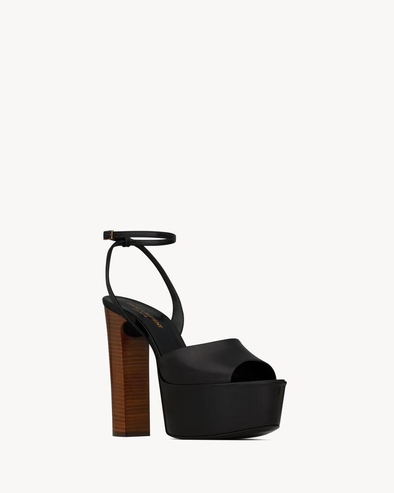 Jodie Plateausandalen aus glänzendem Leder