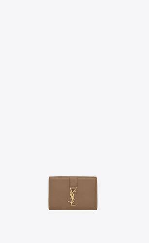 YSL LINE ORIGAMI tiny wallet in grained leather | Saint Laurent