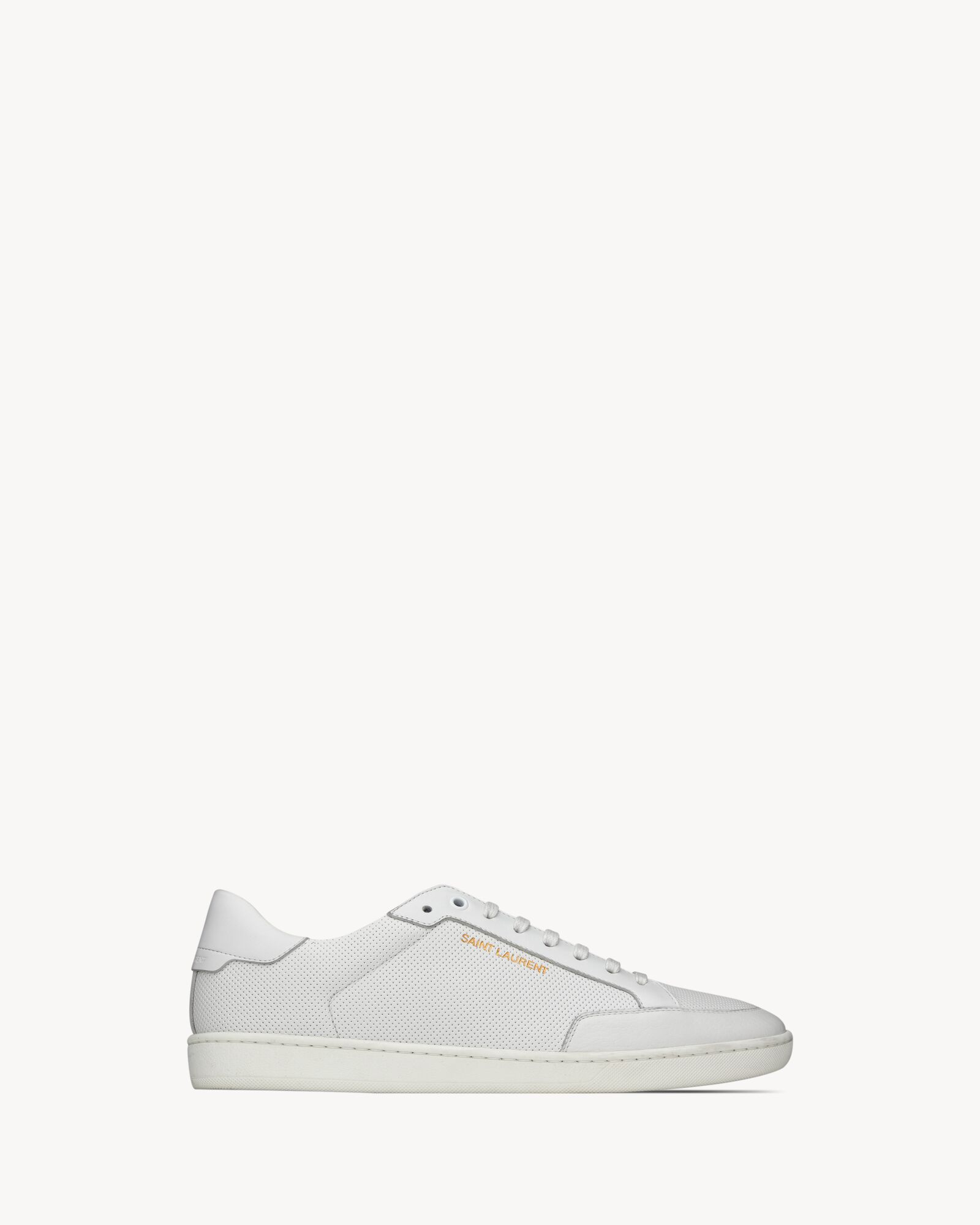 スニーカー Saint Laurent White leather Court Classic SL/10 sneakers Saint Laurent Court Classic SL/10 White Perforated Leather