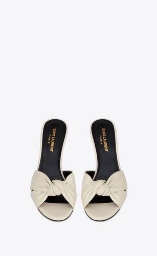 bianca heeled mules in smooth leather