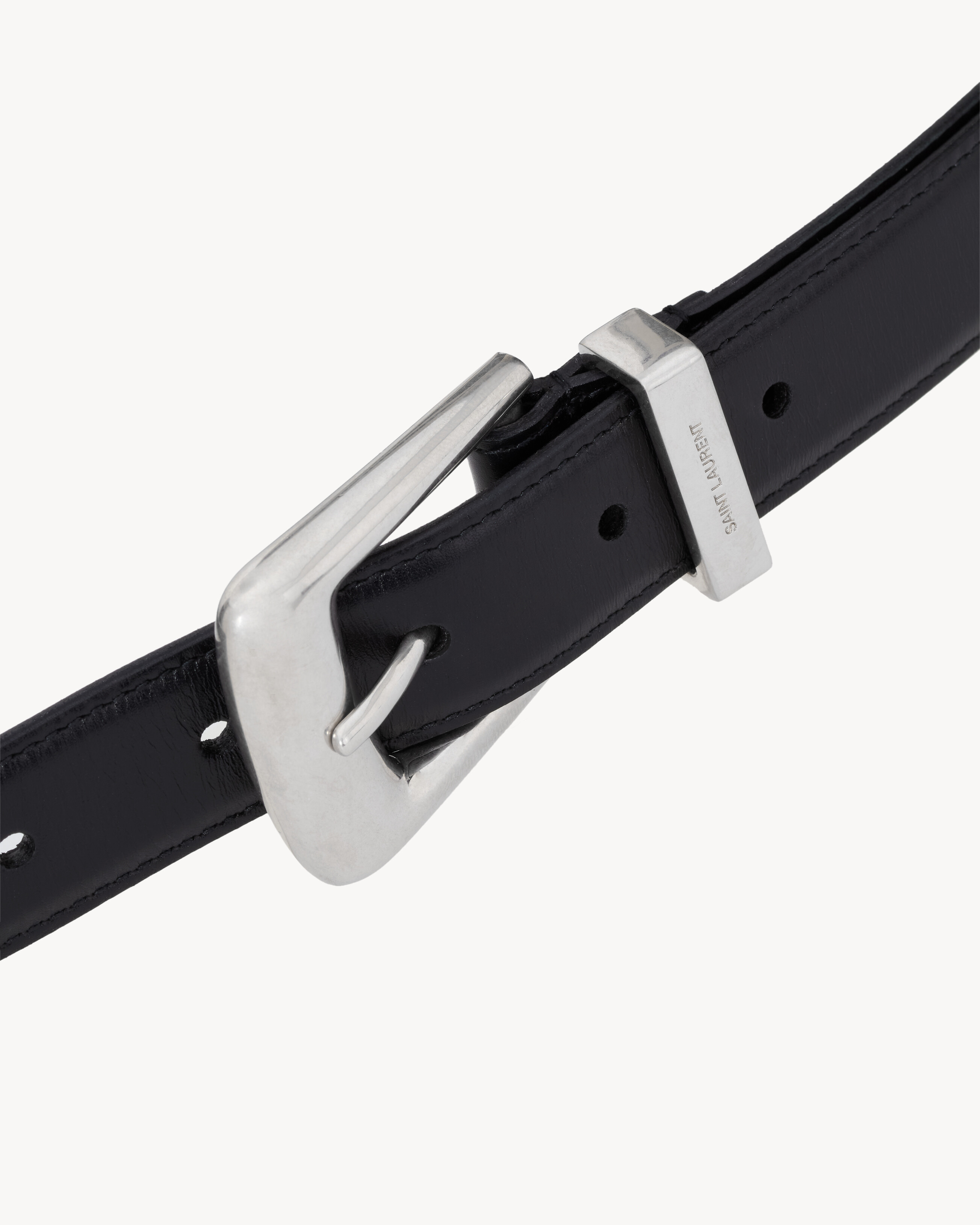 FOLK ceinture en cuir lisse