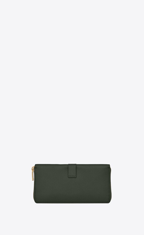 cassandre line zip-around wallet in grained leather