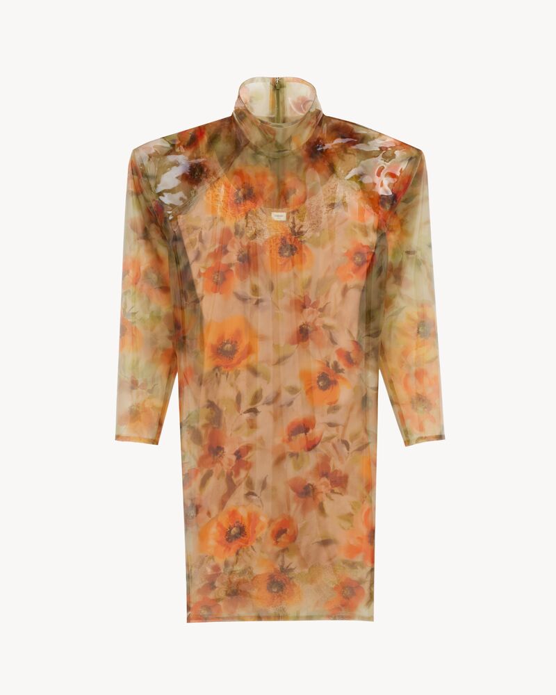 boxy dress in floral silicone