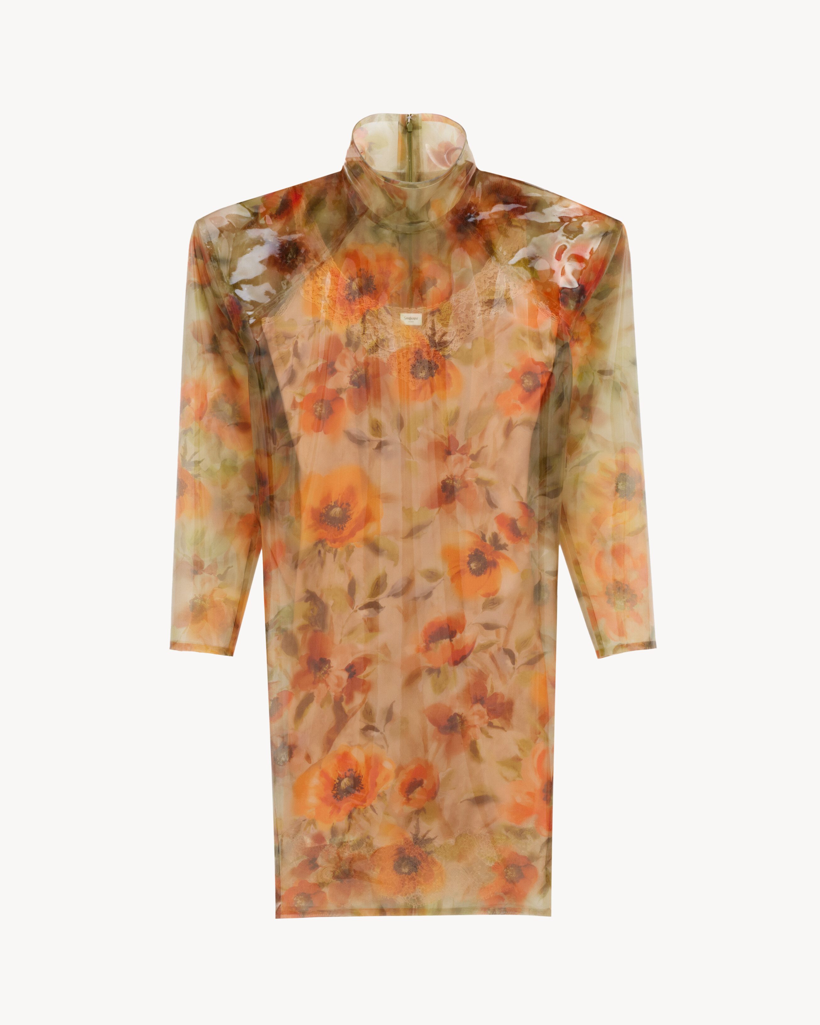 boxy dress in floral silicone
