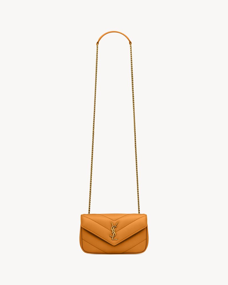 LOULOU MINI in lambskin in Orange Saint Laurent YSL EN-NL