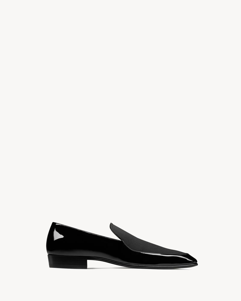 GABRIEL loafers in patent leather and silk satin