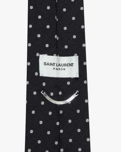 Dotted tie in silk jacquard | Saint Laurent | YSL.com