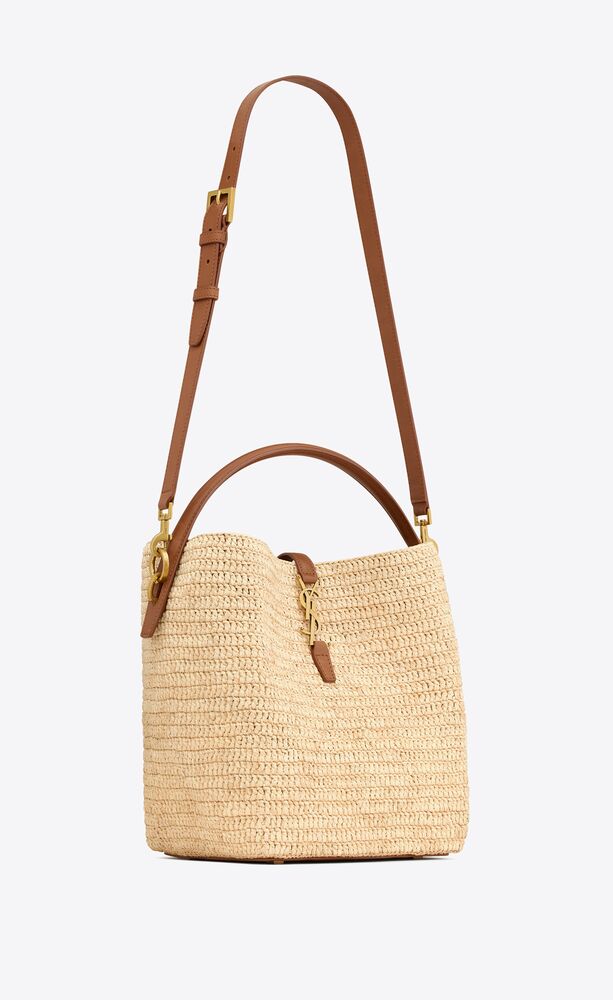 le 37 in woven raffia and vegetable-tanned leather
