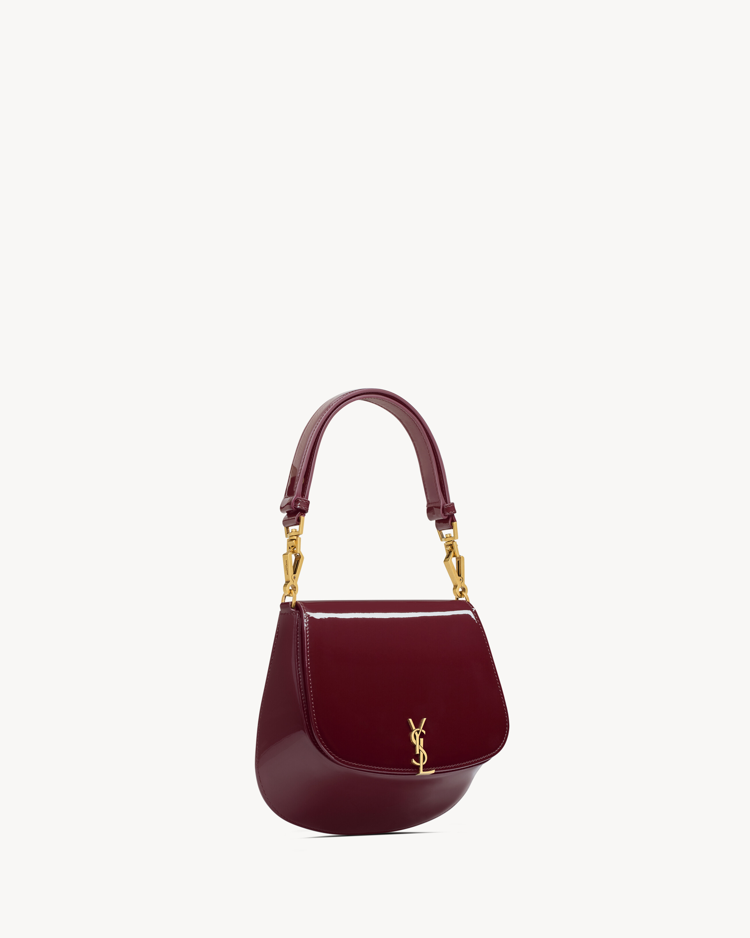 mini Voltaire Top Handle borsa borsa in pelle verniciata
