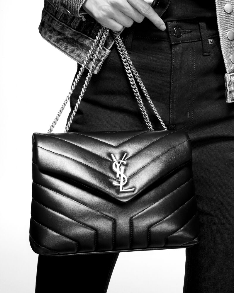 saint laurent medium lou chain strap quilted leather satchel