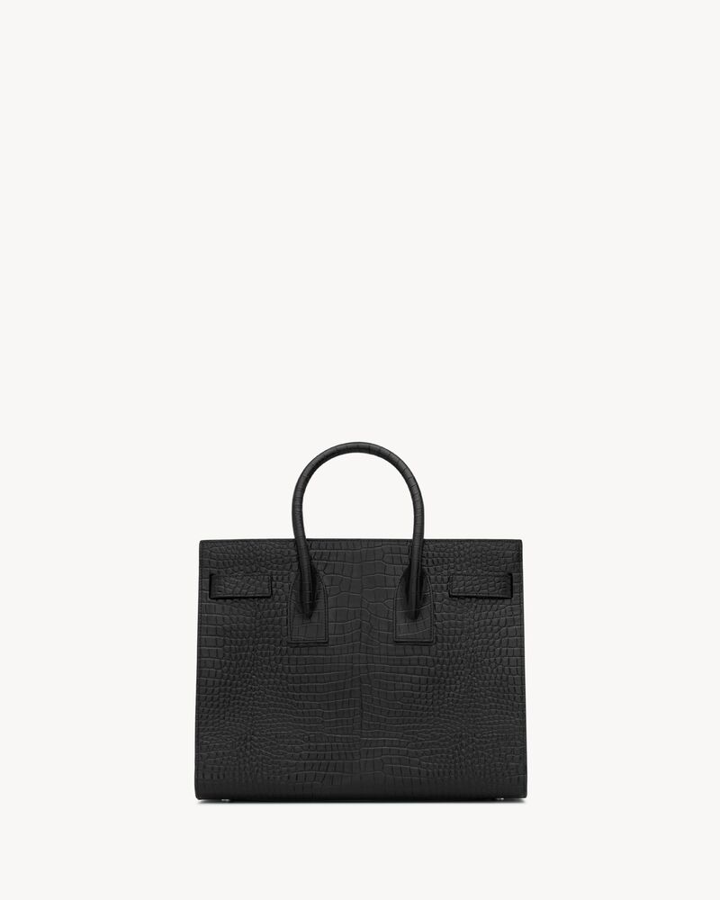 sac de jour aus leder in krokodillederprägung - SMALL