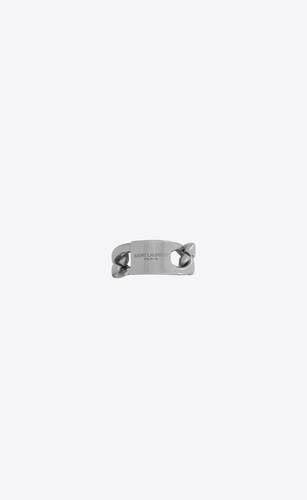 chain id plaque ring in metal