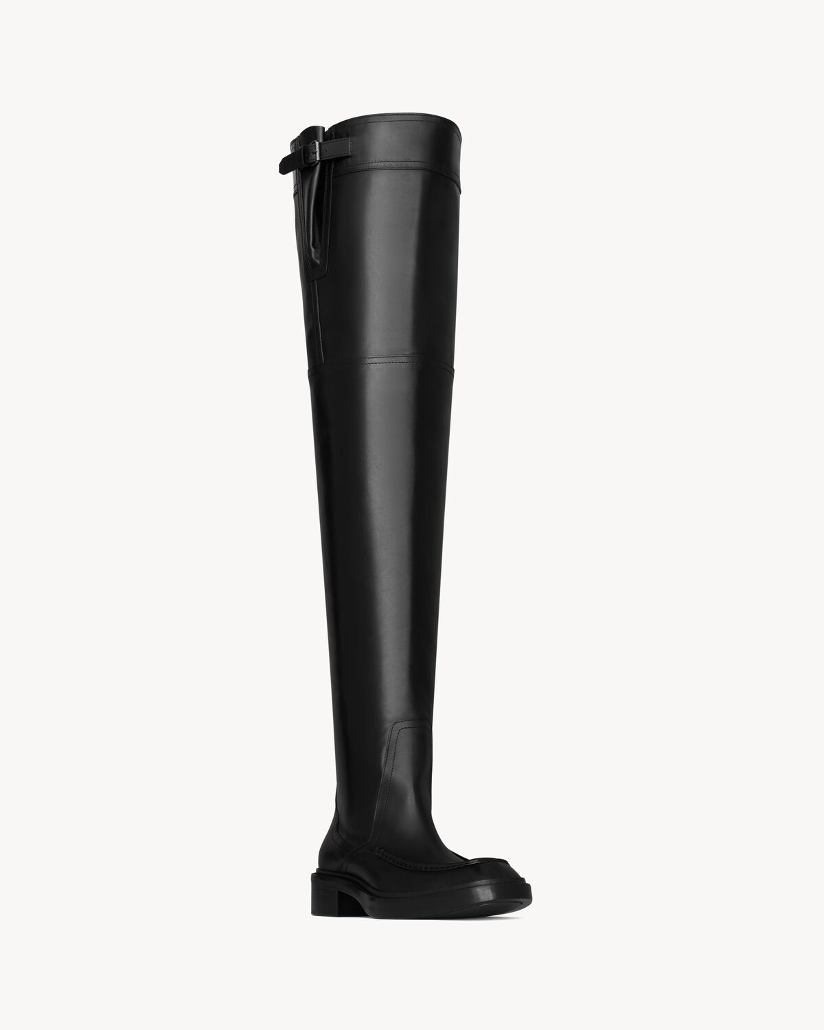 joe overknee-stiefel aus glattleder