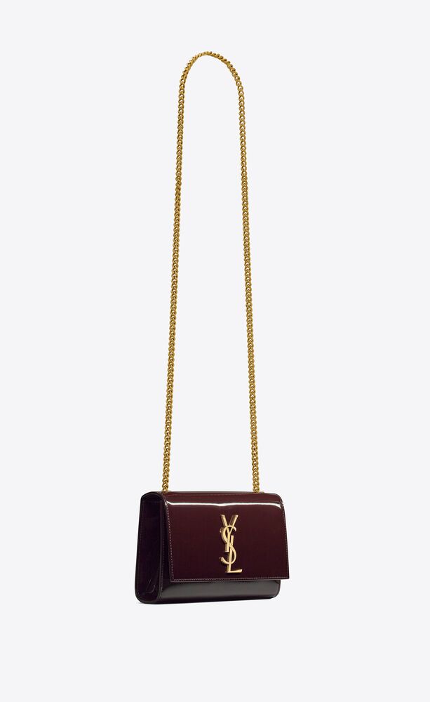 Saint Laurent Kate Small YSL Monogram Patent Leather Crossbody Bag