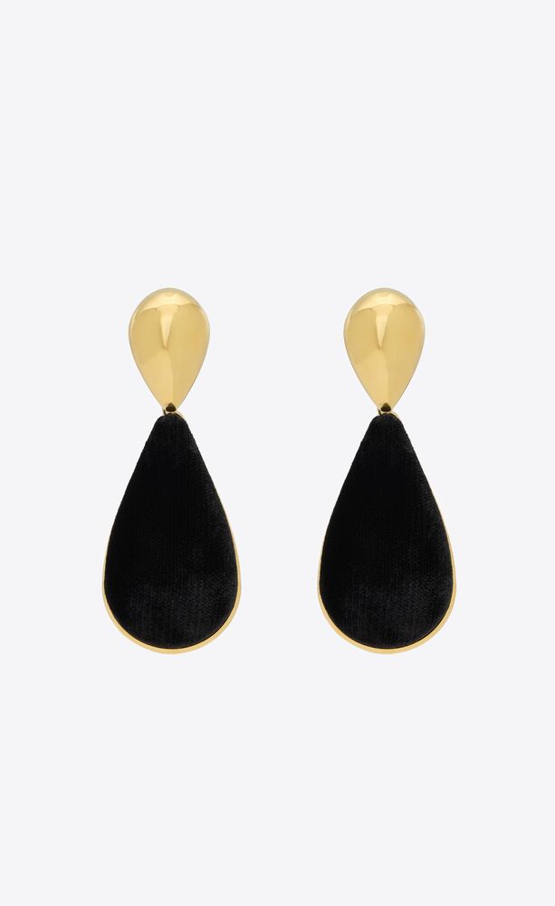 Hourglass earrings in velvet and metal | Saint Laurent | YSL.com