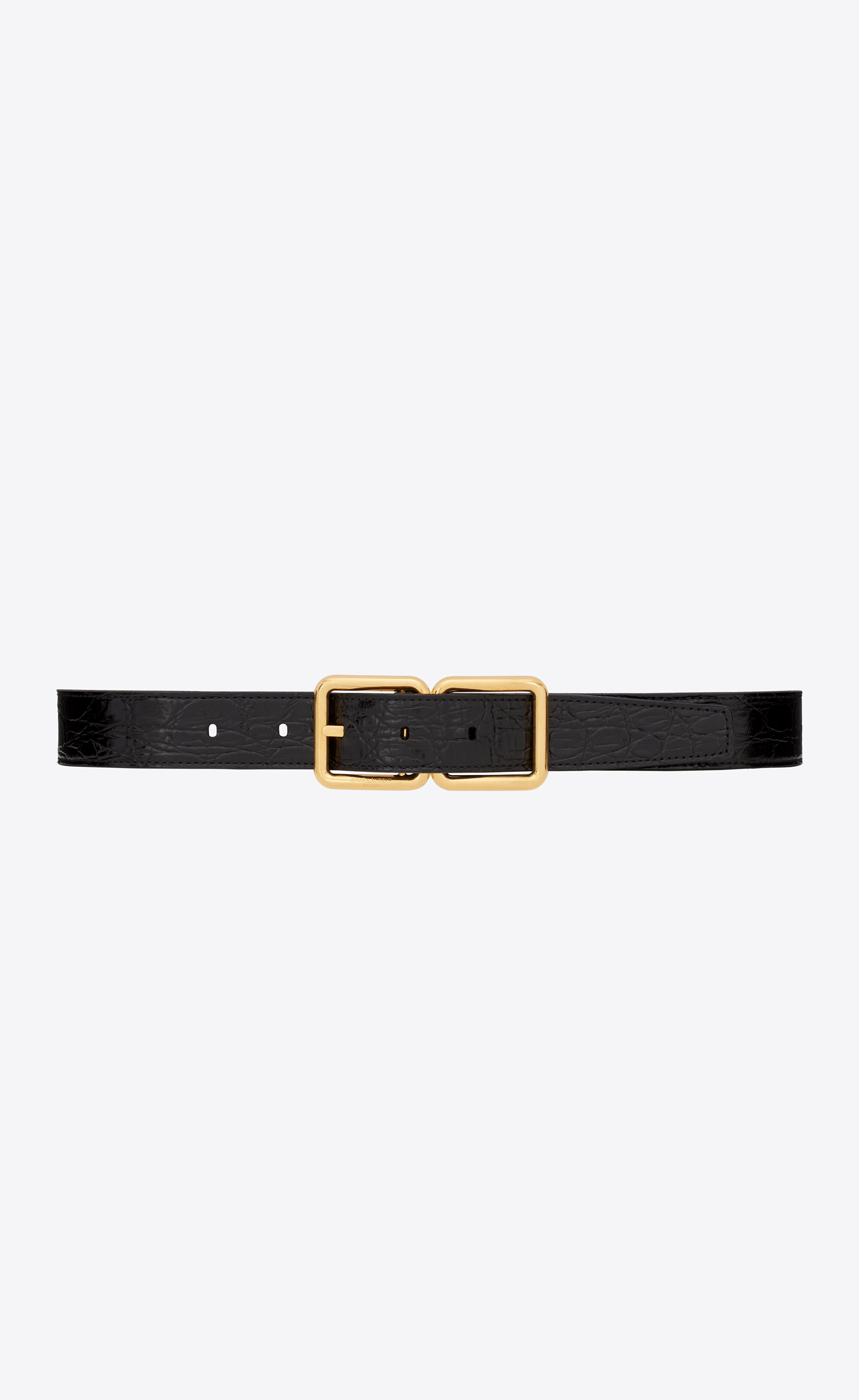 White Maillon leather belt, Saint Laurent