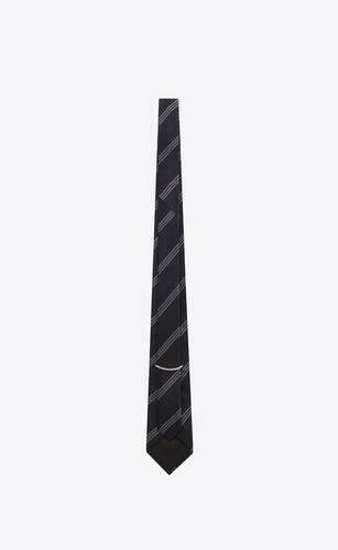wide tie in striped silk satin