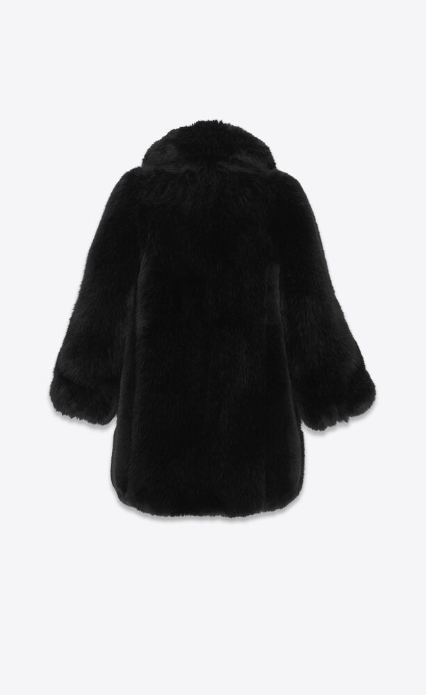 Short coat in animal-free fur | Saint Laurent | YSL.com
