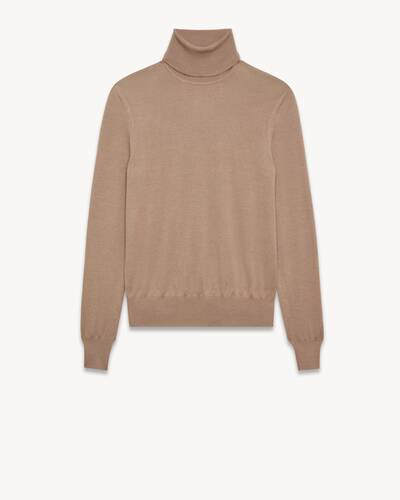 turtleneck sweater in cashmere, wool and silk