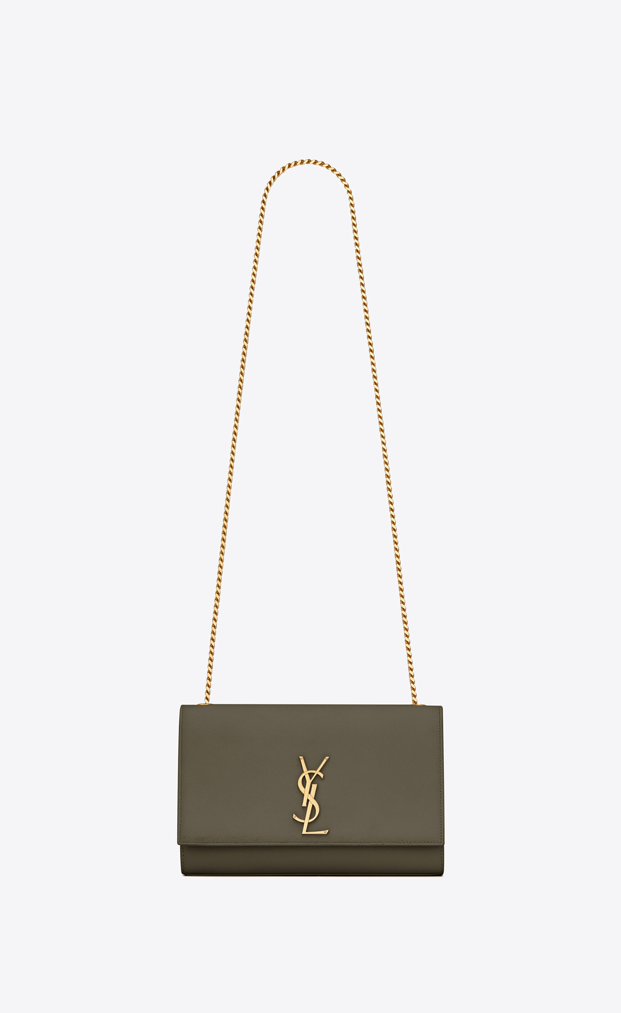 saint laurent classic kate grain de poudre textured leather clutch