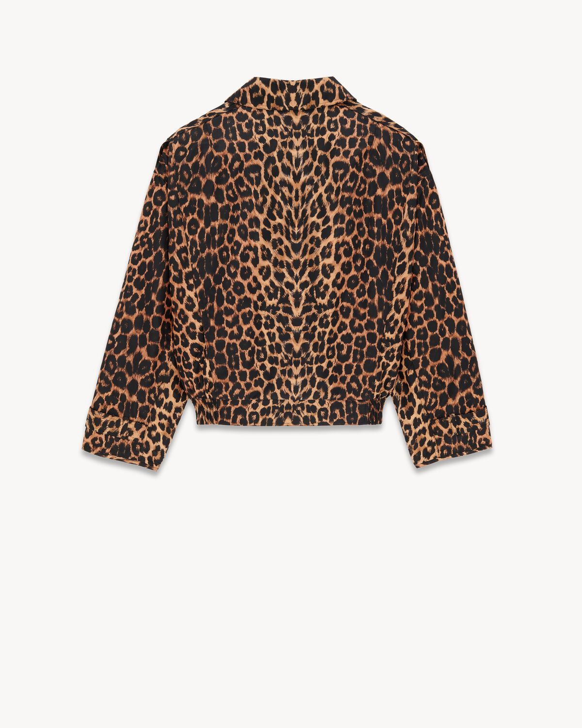 harrington jacket in leopard silk taffeta