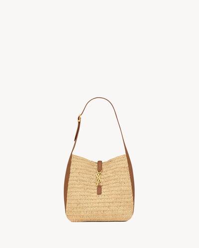 LE 5 À 7 supple small in raffia and leather in Beige | Saint