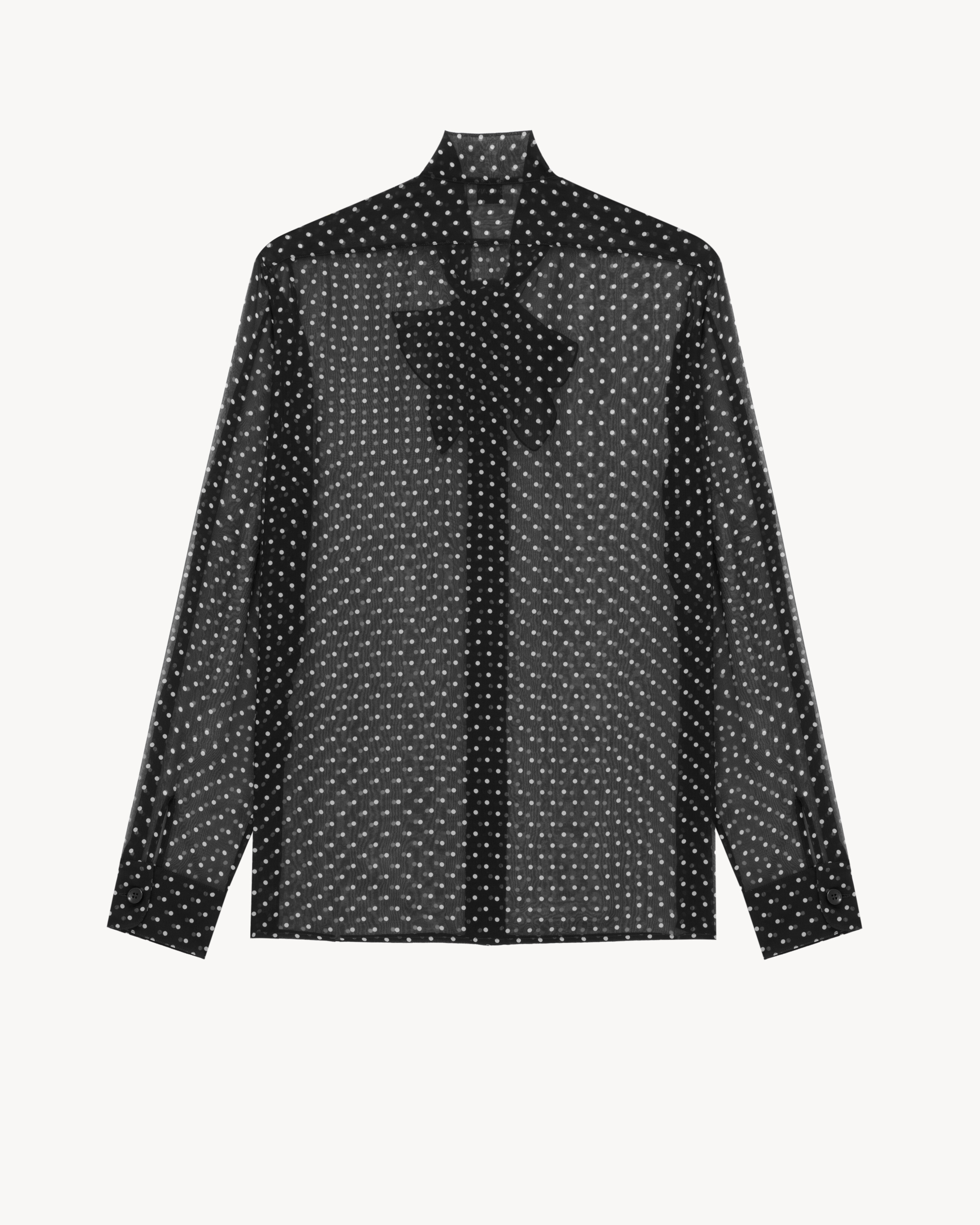 shirt in dotted silk muslin