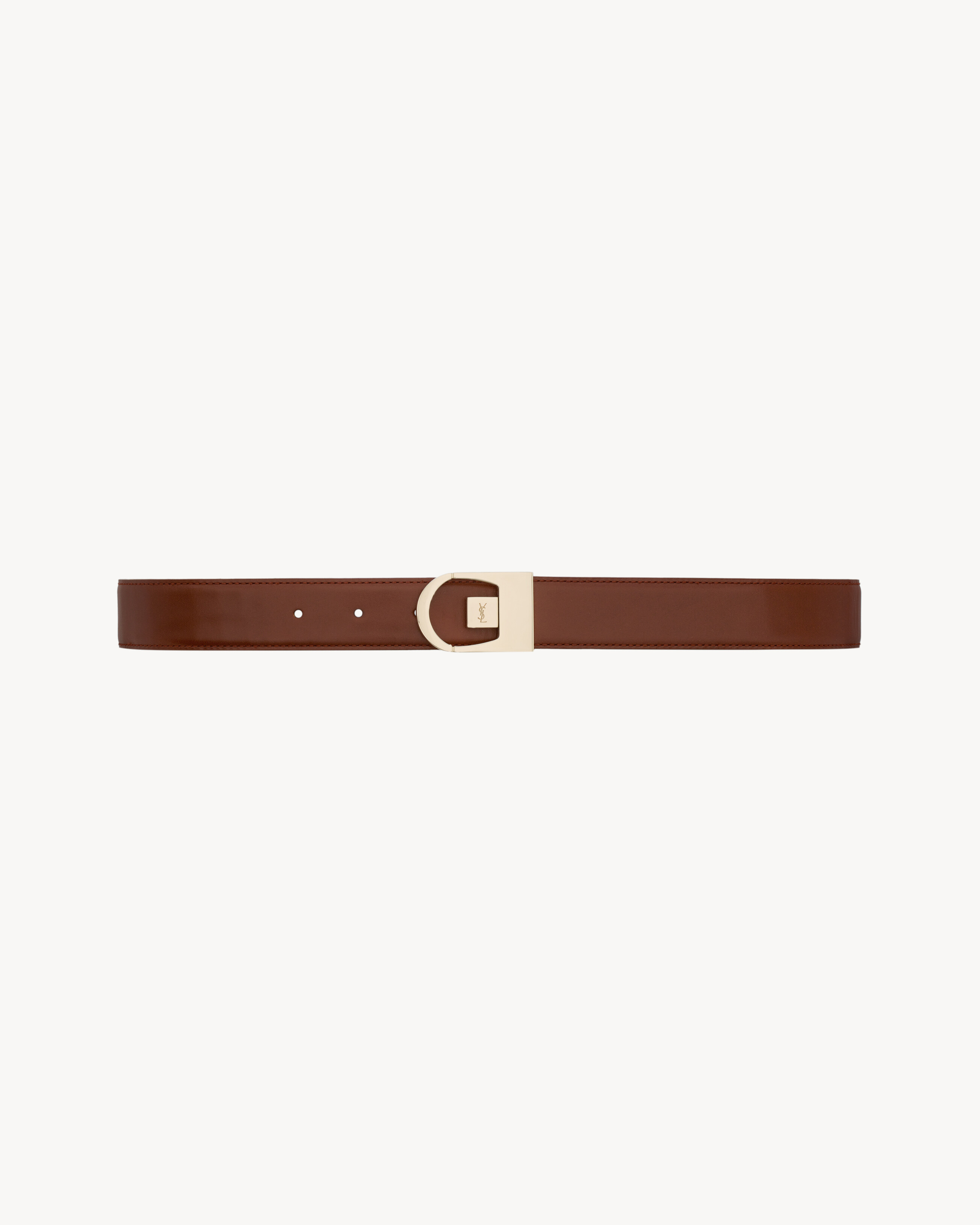 Alligator Grain Embossed Calfskin Belt - Cognac