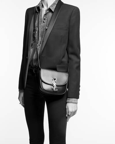 Yves Saint Laurent Black Crocodile Effect Leather Kaia Belt Bag