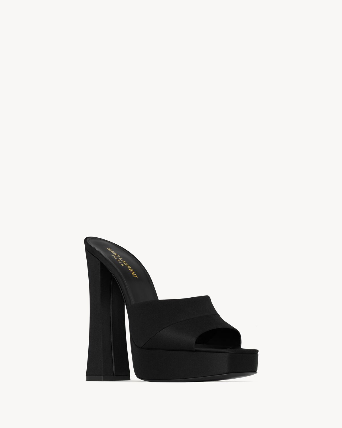 boogie platform mules in satin crepe