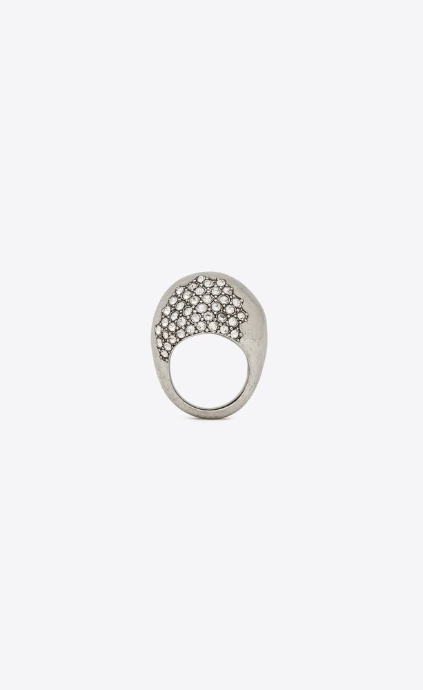 水鑽邊緣蛋形設計金屬戒指