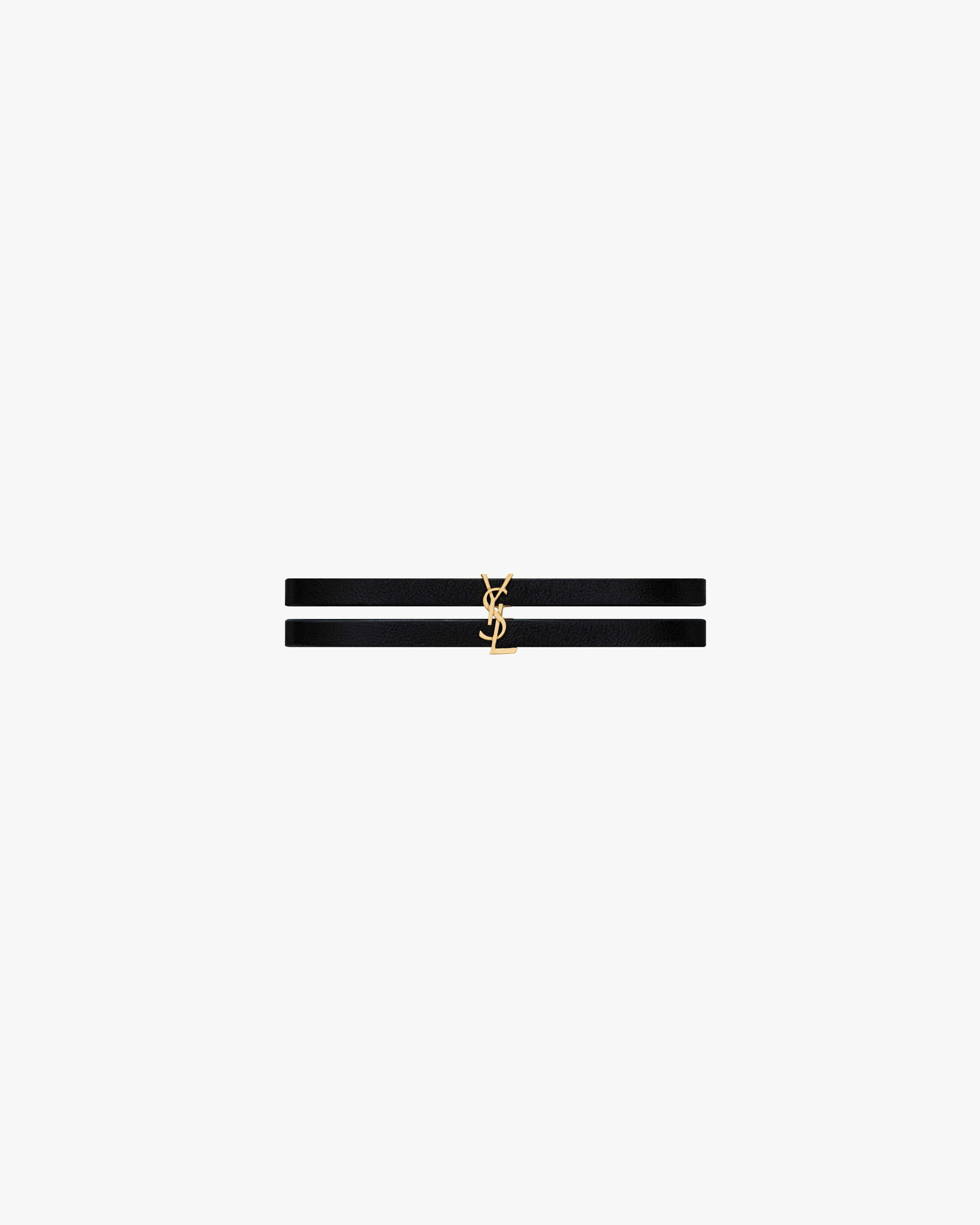 CASSANDRE double-strand bracelet in leather and metal