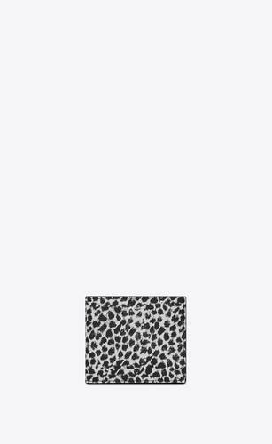 east/west wallet in leopard-print leather