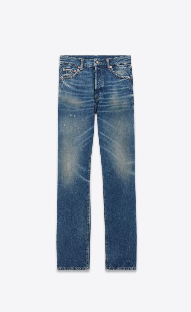 jeans mit geradem bein aus denim in deauville beach blue
