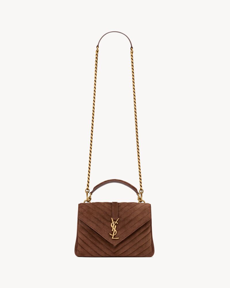 COLLEGE MEDIUM IN QUILTED SUEDE | Saint Laurent | YSL.com