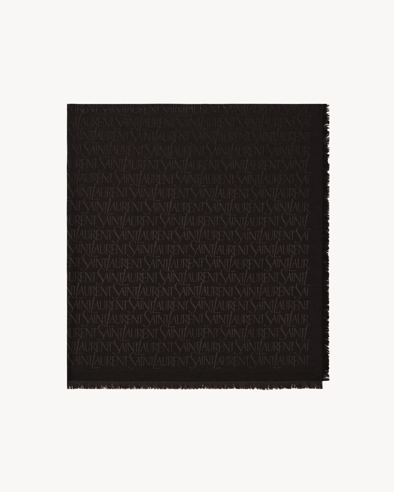SAINT LAURENT large square scarf in silk and wool jacquard