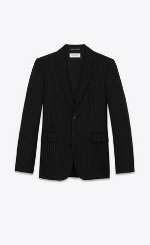 jacket in rive gauche stripes wool flannel
