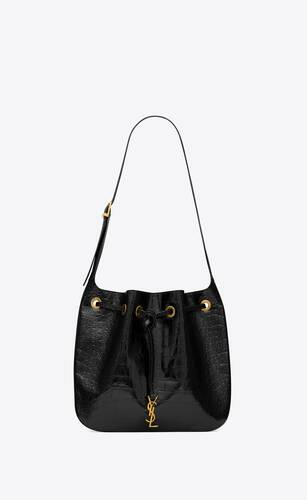 Paris Vii Medium Hobo Bag In Crocodile-Embossed Patent Leather | Saint  Laurent | Ysl.Com