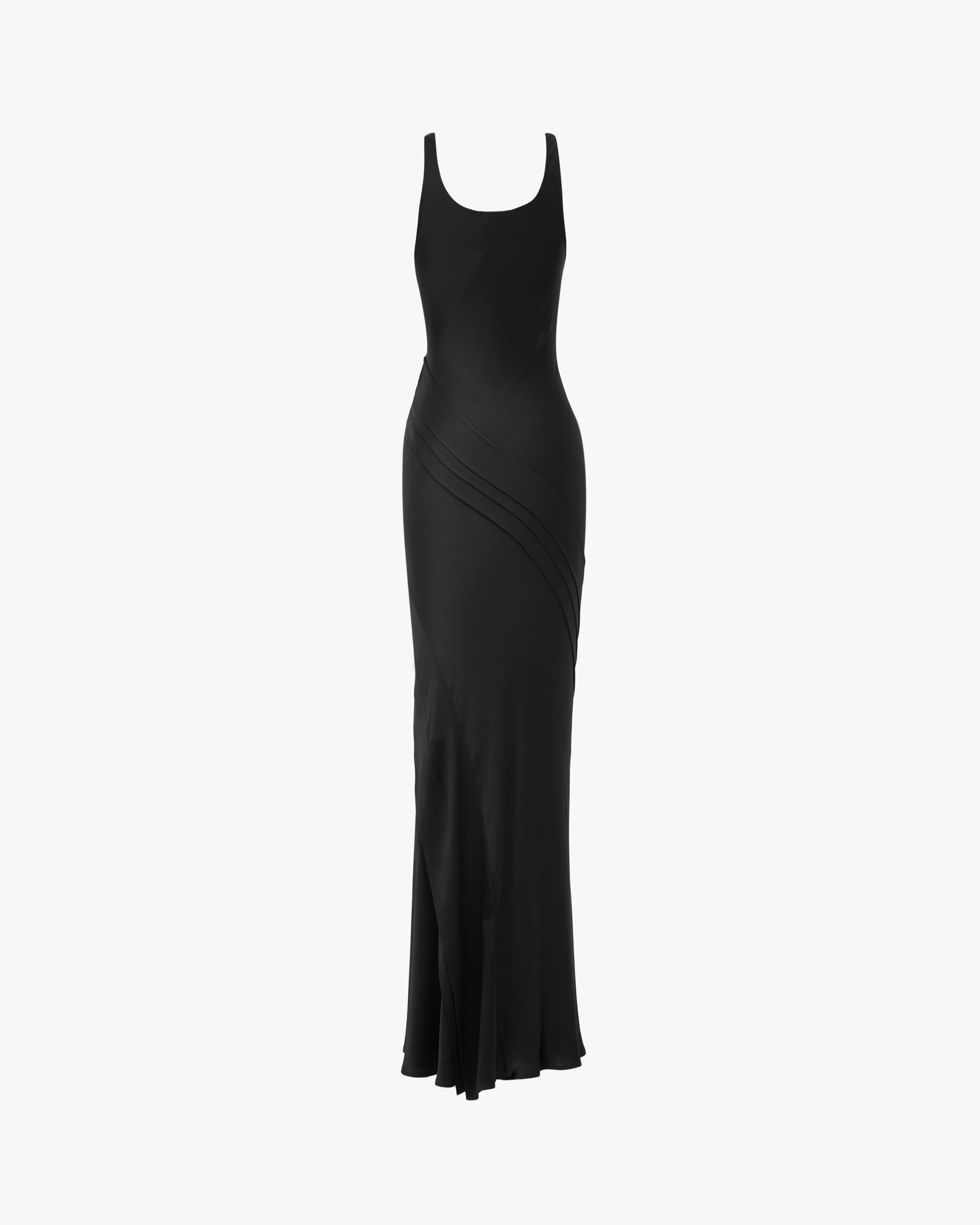 long tank dress in silk satin