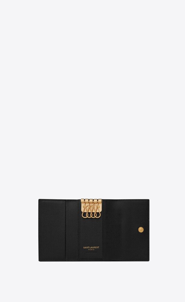 CASSANDRE MATELASSÉ key case in grain de poudre embossed leather, Saint  Laurent