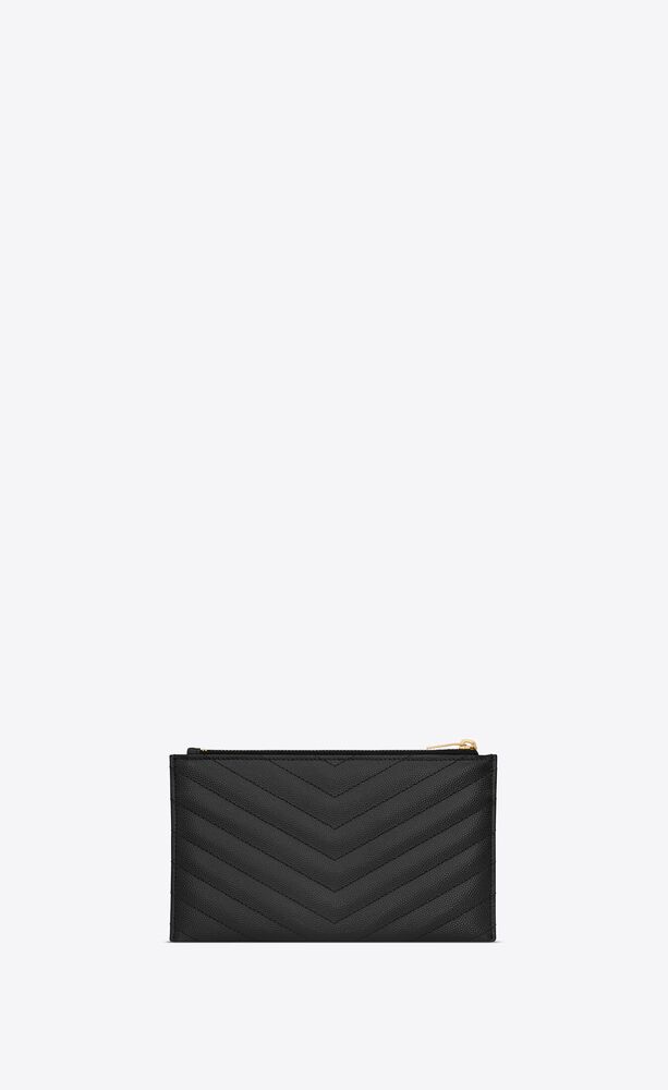 CASSANDRE MATELASSÉ small zipped pouch in grain de poudre embossed leather, Saint Laurent