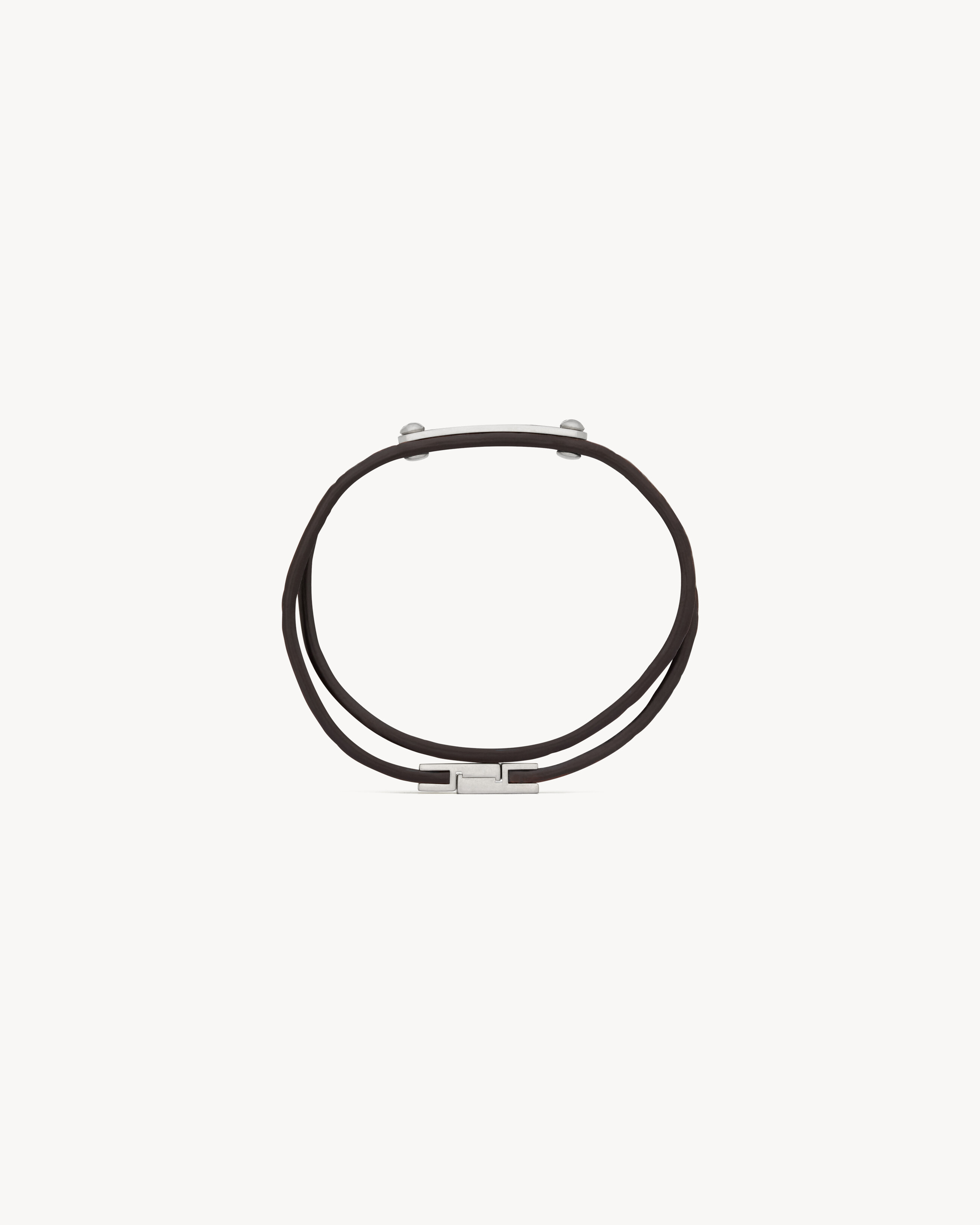 DOPPELT GEWUNDENES ARMBAND AUS KROKODILLEDER UND METALL