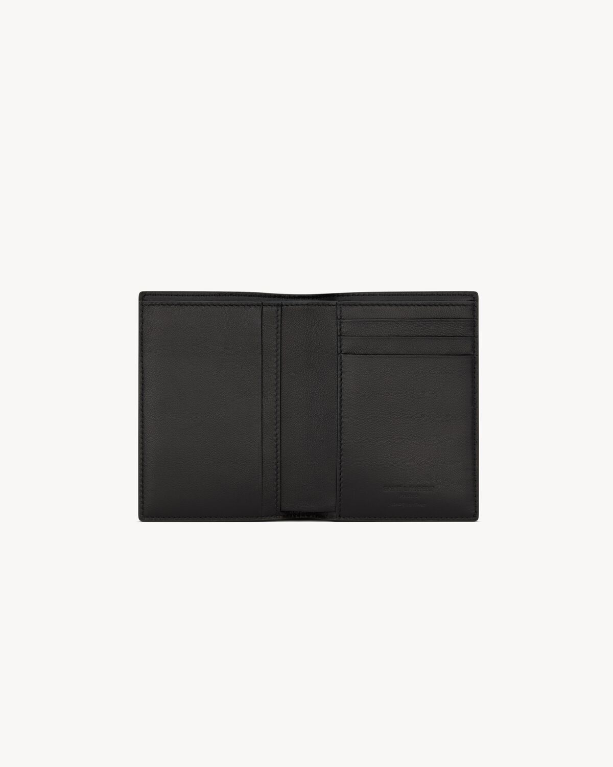 saint laurent paris credit card wallet in eel