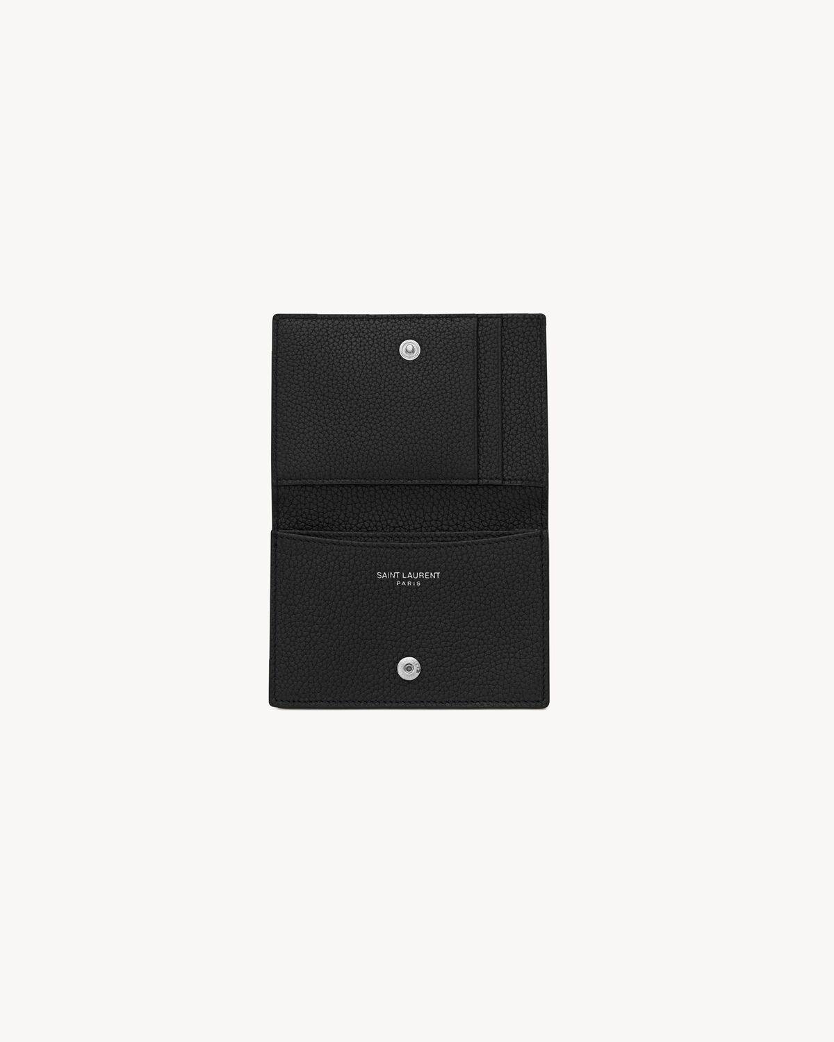 CASSANDRE SHADOW SAINT LAURENT BUSINESS CARD CASE IN GRAINED LEATHER