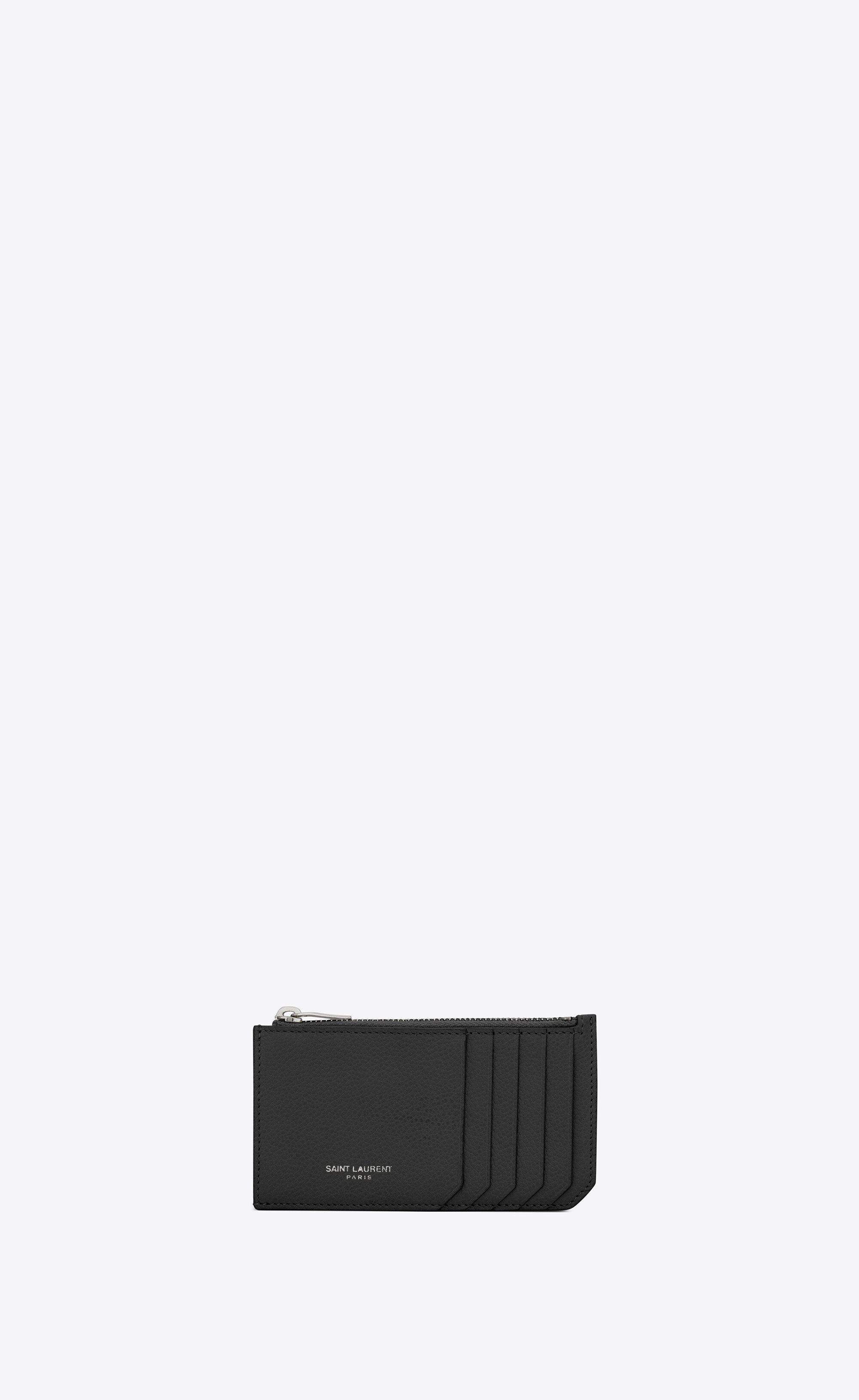 saint laurent black zipped fragment card holder