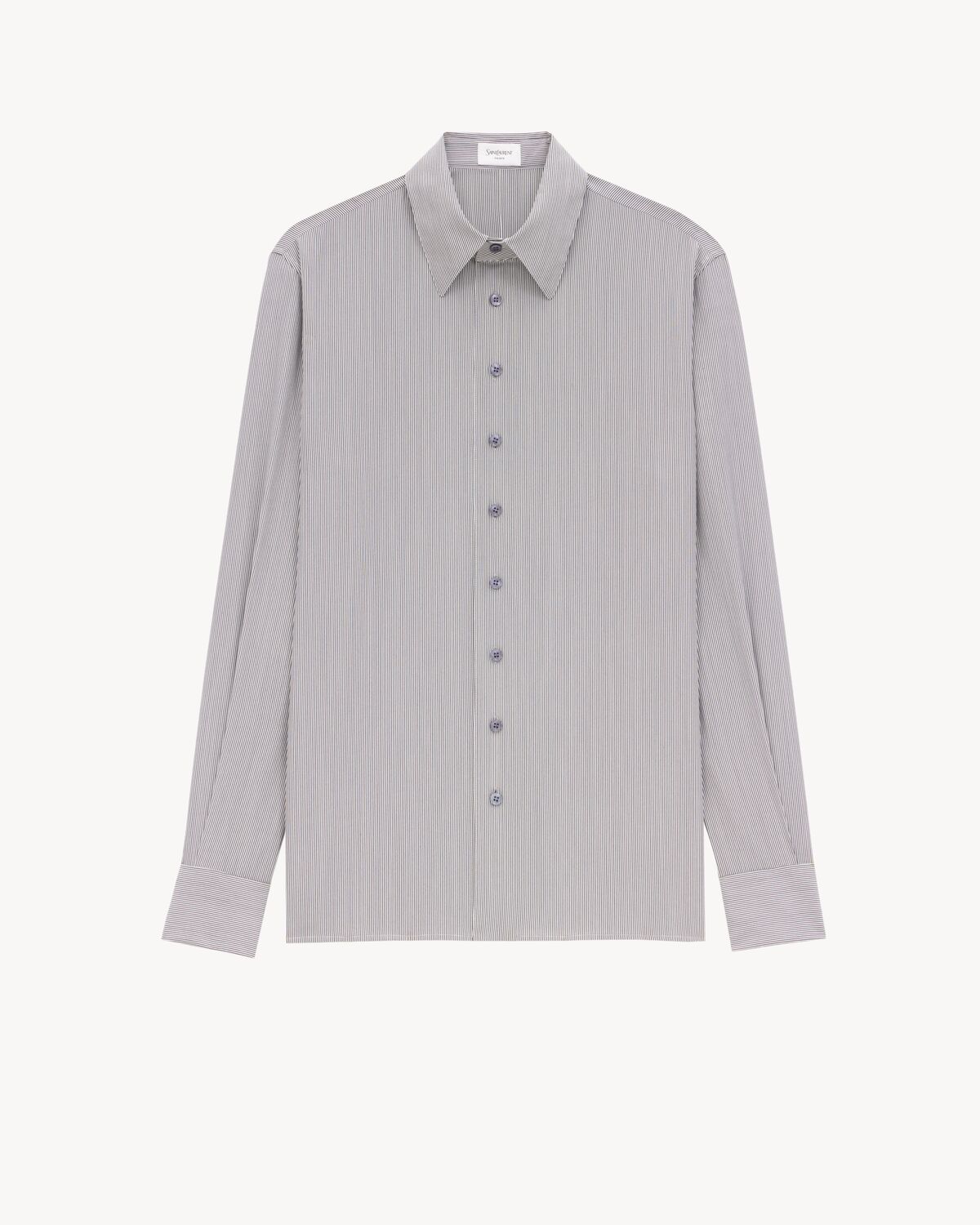 shirt in striped silk