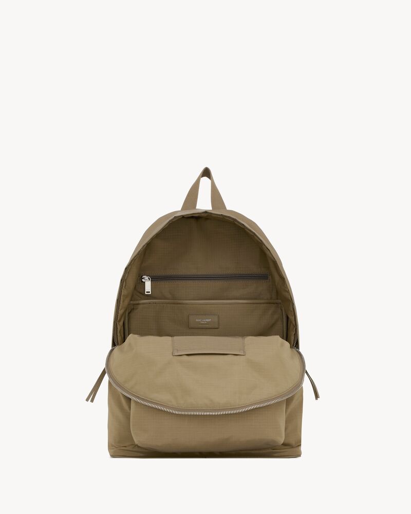 CITY backpack in nylon ripstop and leather