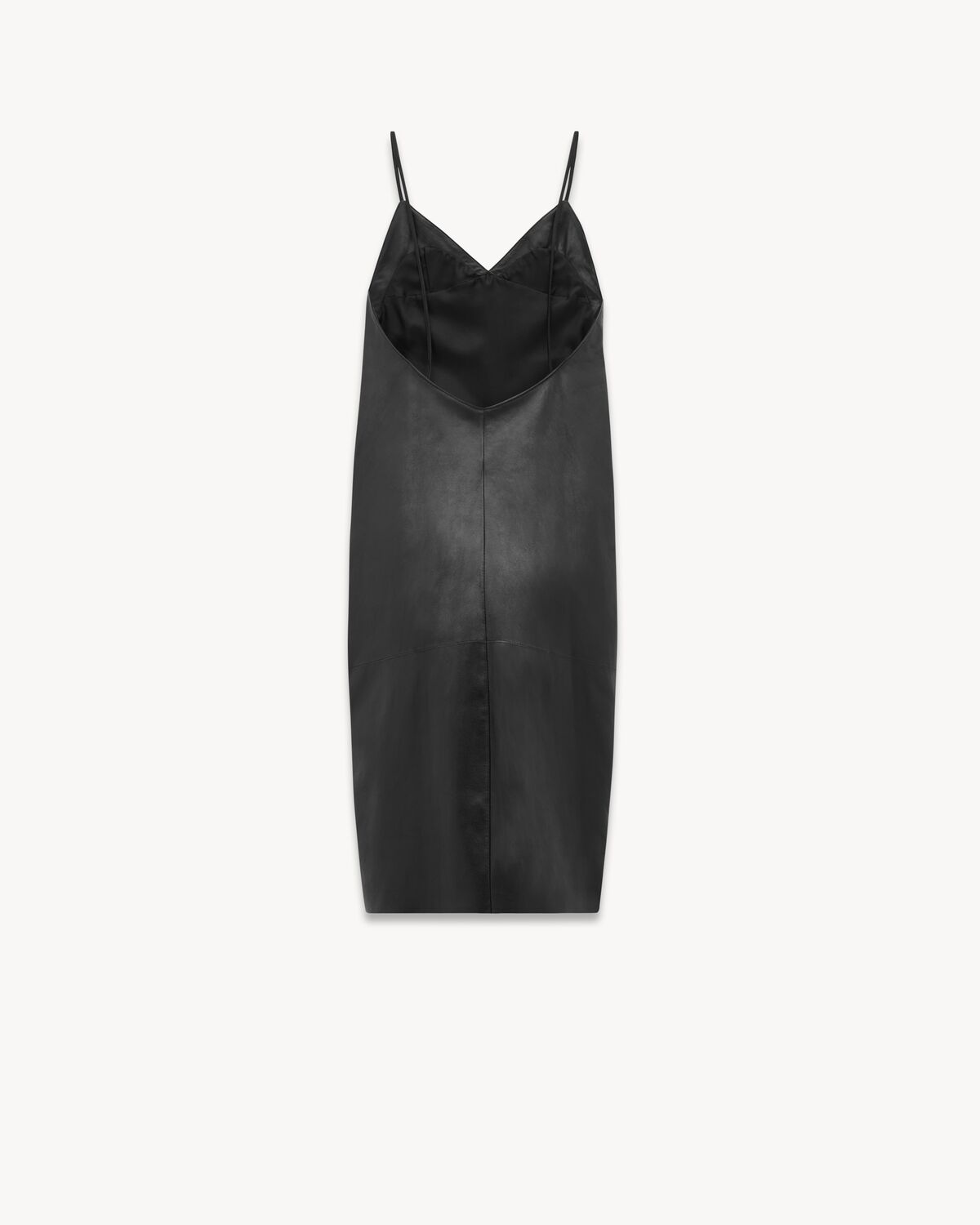 backless slip dress in lambskin